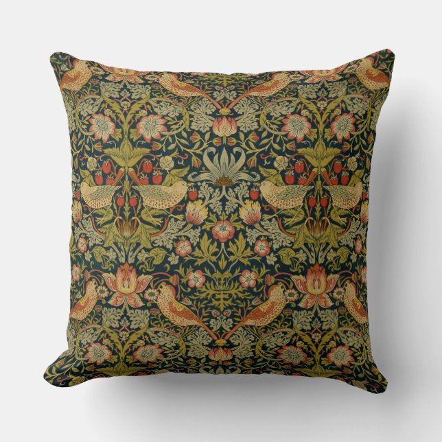 Coussin William Morris : Voleur de fraises Jetant l'oreill (Recto)
