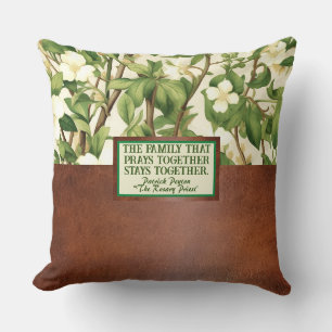 Coussin William Morris White Green Floral Citation religie