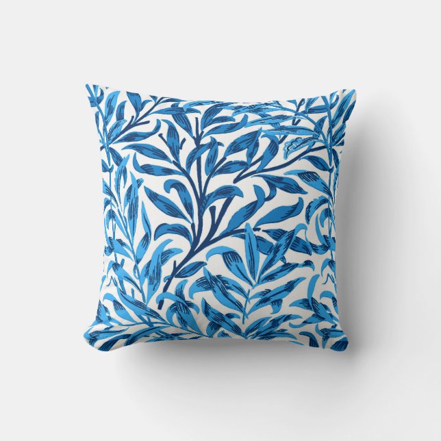 Coussin William Morris Willow Bough, Cobalt Blue & White (Recto)