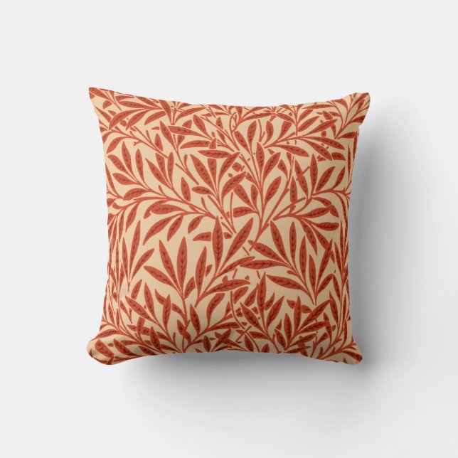 Coussin William Morris Willow Motif, Mandarin Orange (Recto)