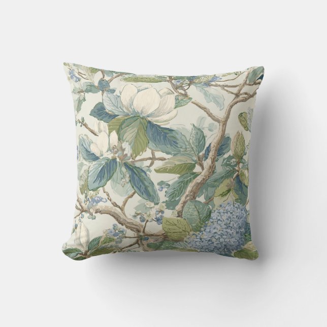 Coussin Willow Little Magnolia Wallpaper Floral Coastal  (Recto)