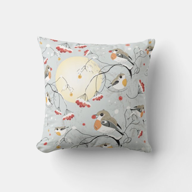Coussin Winter Birds (Recto)