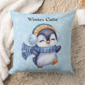 Coussin Winter Cutie | Cute Penguin Decorative Pillow (Couverture)