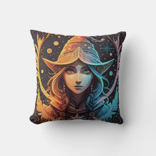 Coussin Winter Elf Whimsy : Belle conception de style logo