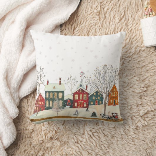 Coussin Winter Village Cozy Rustic Baby Shower Decor (Couverture)