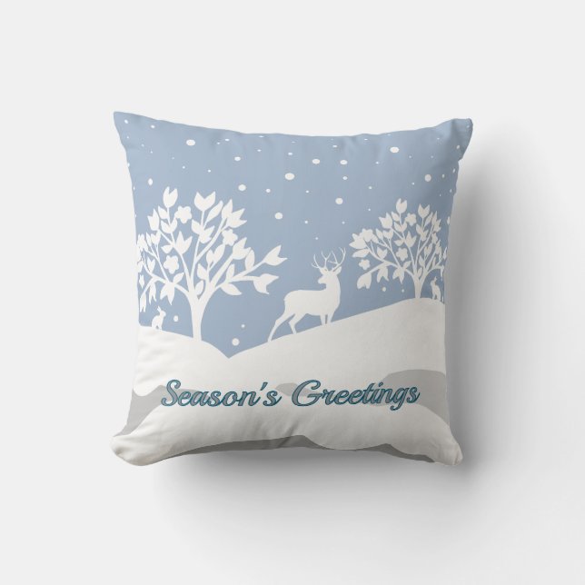 Coussin Winter Wonderland Bonnes Fêtes (Recto)