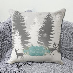 Coussin Winter Wonderland Christmas Jeu d'oreiller - Turqu<br><div class="desc">Ajoutez une touche festive à votre décor de maison en cette période de vacances avec un Oreiller de Noël Wonderland Winter. Le design de l'oreiller à lancer présente une scène hivernale grise et blanche merveilleuse avec un cerf et un renne ornés de flocons de neige en chute et une étiquette...</div>