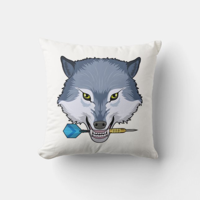 Coussin Wolf aux fléchettes avec Dart (Recto)