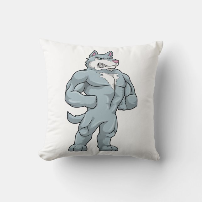 Coussin Wolf comme Bodybuilder extrême (Recto)