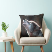 Coussin Wolf Howling Loup solitaire (Chaise)