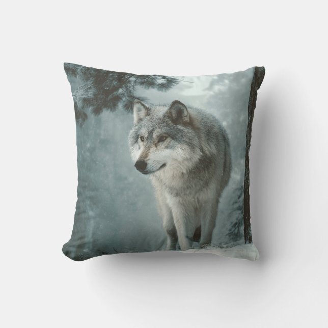 Coussin Wolf in Winter (Recto)