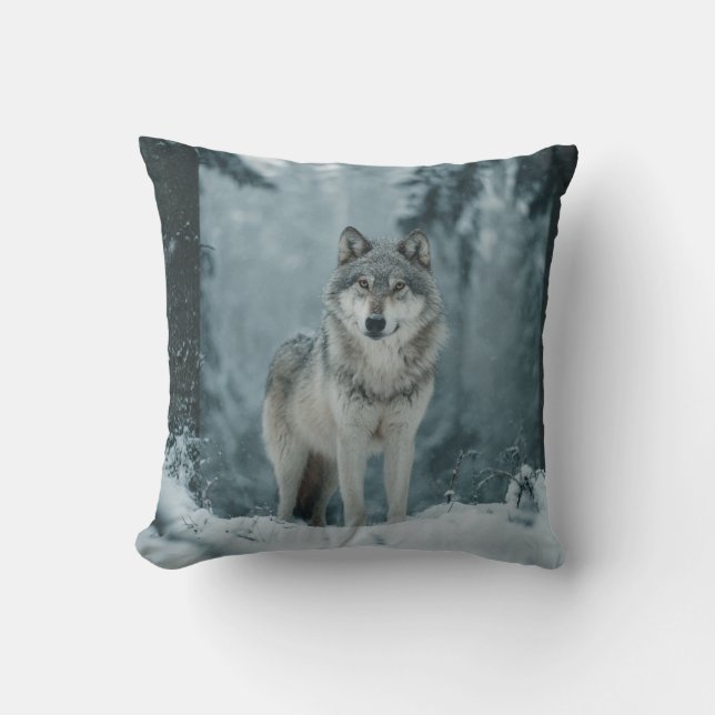Coussin Wolf in Winter (Recto)