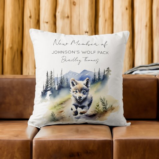 Coussin Wolf thème nouveau pack membre cadeau bébé