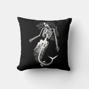 Coussin Womens Funny Halloween Mermaid Skeleton