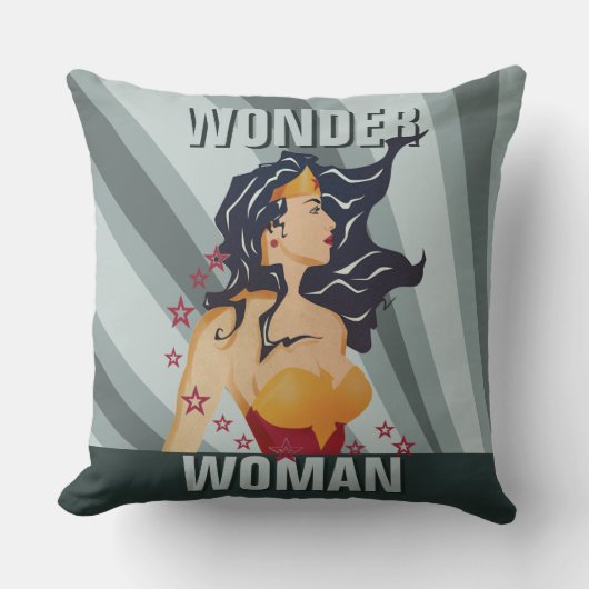 Coussin Wonder Woman Profil rétrospectif Sunburst (Recto)