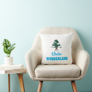 Coussin "Wonderland Hiver" Avec Hiver Tree