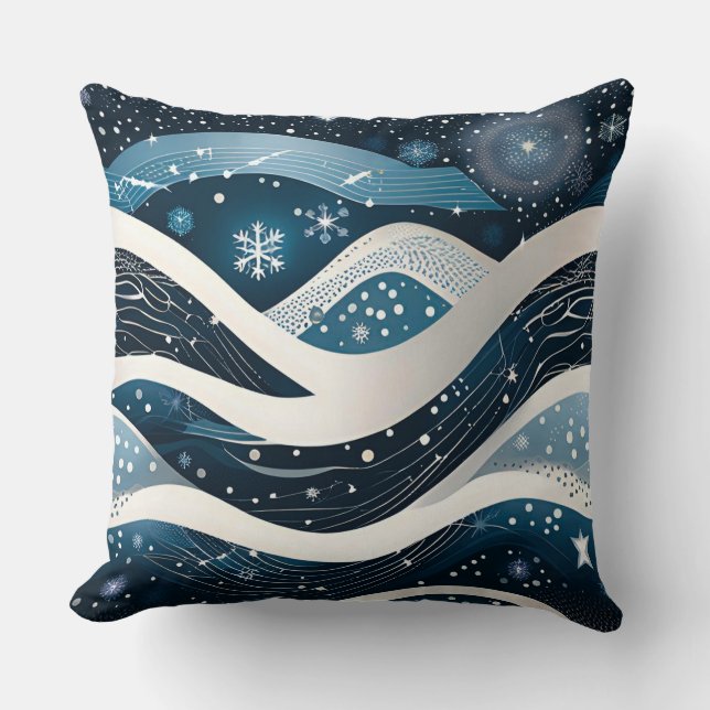 Coussin Wonderland hivernal Abstrait (Recto)