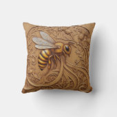 Coussin Wood carving effect Throw Cushion big bee (Verso)
