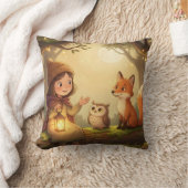 Coussin Woodland Bedtime Story Nursery Throw Pillow (Couverture)