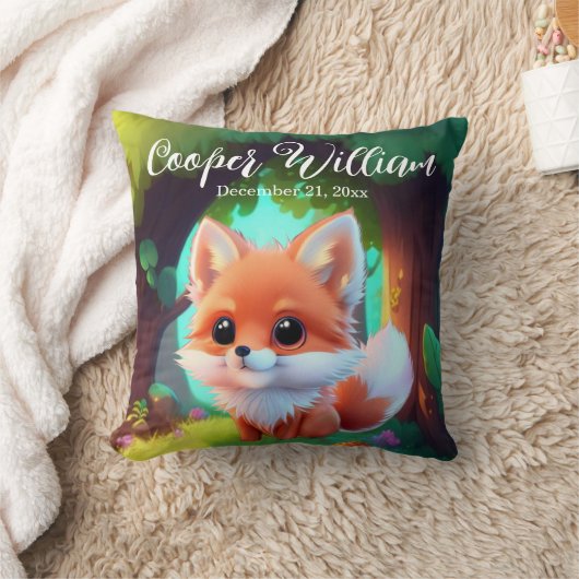 Coussin Woodland Cute bébé renard, (Couverture)