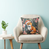Coussin Woodland fox in Christmas hat Baby throw pillow (Chaise)