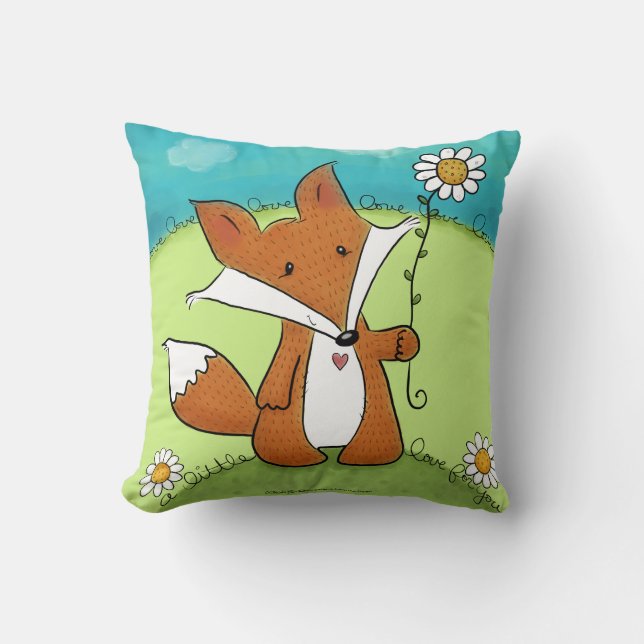 Coussin Woodland Fox Little Love for You (Recto)