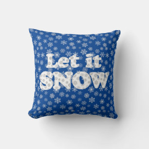 Coussin Word Art - Laisser neiger avec Arrière - plan neig