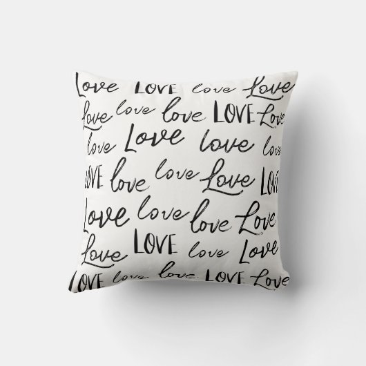 Coussin Word "Love" répéter Typographie Script de calligra (Verso)