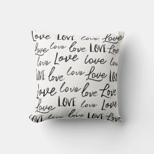Coussin Word "Love" répéter Typographie Script de calligra