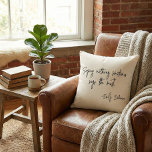 Coussin Words of Encouragement Literary Author Book Quote<br><div class="desc">Minimalist throw pillow with "Saying nothing sometimes says the most" - a quote by Emily Dickinson in simple modern script typography in black and white.</div>