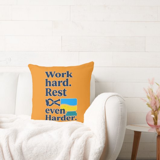 Coussin Work Hard Rest Even Harder Beach Lifestyle Design (Canapé)