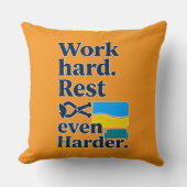 Coussin Work Hard Rest Even Harder Beach Lifestyle Design (Recto)
