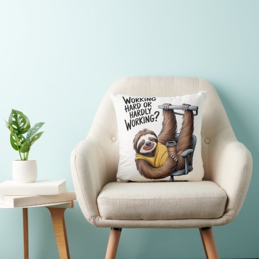 Coussin Working Hard or Hardly Working Sloth (Chaise)