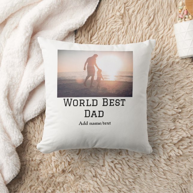 Coussin World best dad ever fat ajouter nom texte sport te (Couverture)