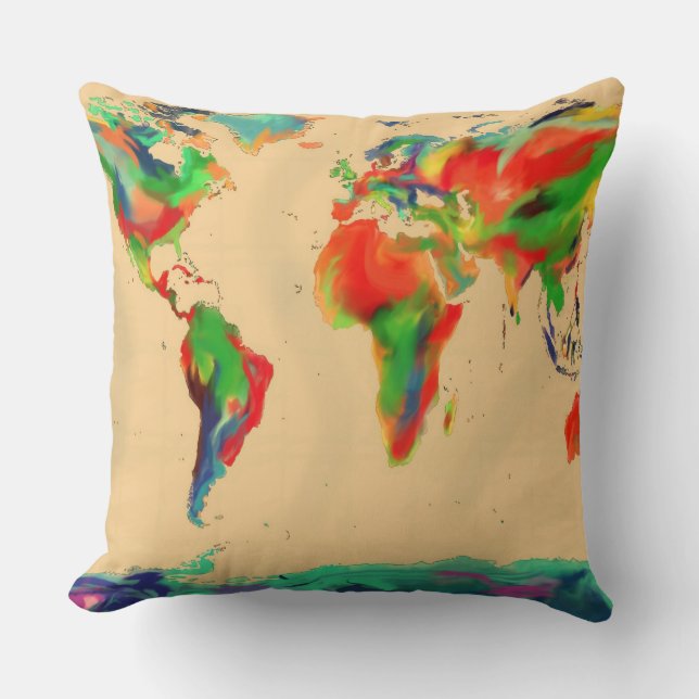 Coussin World of Color Map - Jeu d'oreiller (Recto)