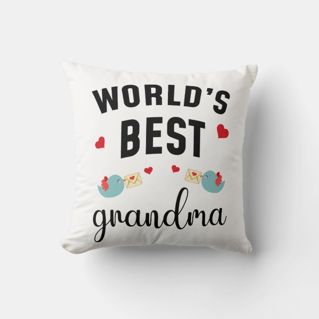 Coussin World’s Best Grandma – Perfect Gift For Grandma (Recto)