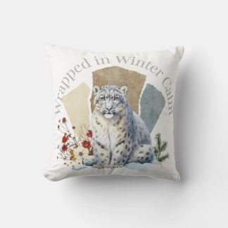 Coussin Wrapped in Winter Calm Leopard Art