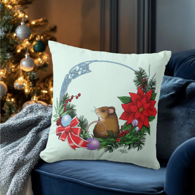 Coussin Wreath de la souris de Noël (Créateur téléchargé)