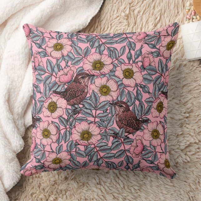 Coussin Wrens en rose (Couverture)