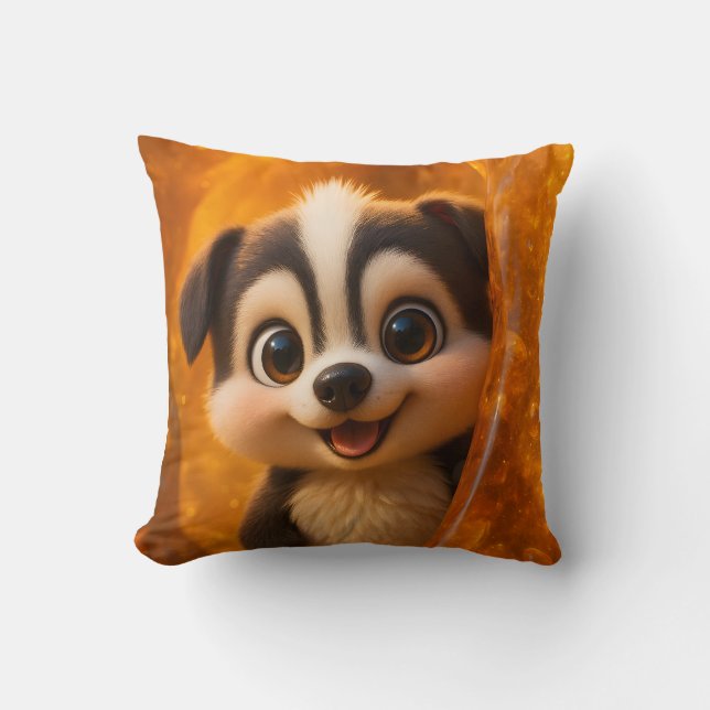 Coussin Wuffoo Surffie Cute Kawaii Puppy Amber (Recto)