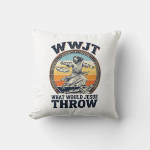 Coussin WWJT Quel Jésus Jettera-t-il Maillot de disque vin