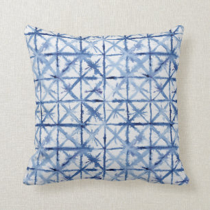 Coussin X Motif Shibori Asiatique Japonais Aquarelle