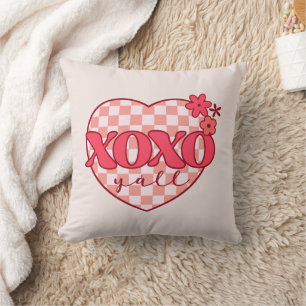 Coussin XOXO Coeur rose mignon et amoureux