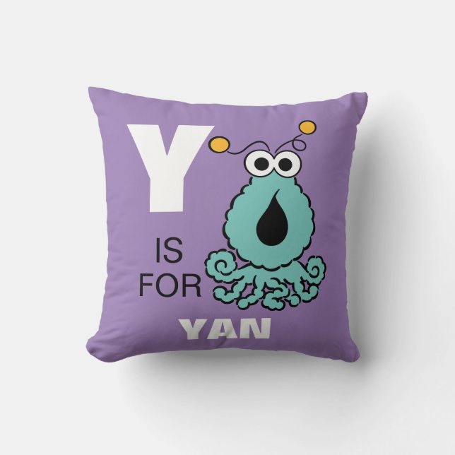 Coussin Y est pour les Yip-Yips | Ajoutez votre nom (Recto)