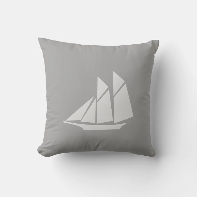 Coussin Yacht élégant sur fond gris clair (Recto)