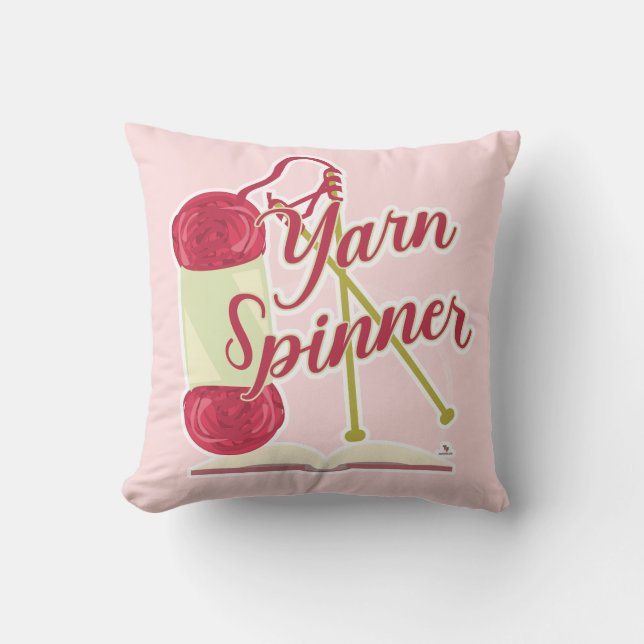 Coussin Yarn Spinner Storyteller Cute Auteur Dessin (Recto)