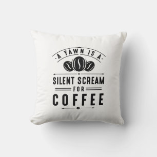 Coussin Yawn café