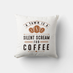 Coussin Yawn café