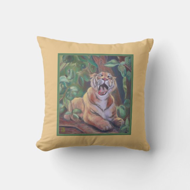 Coussin Yawning Tiger (Recto)