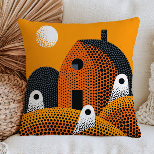 Coussin Yayoi Kusama Maison Hantée Pointillée Fantômes Hal